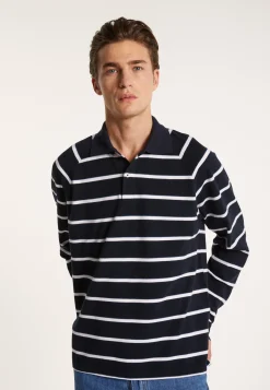 Montagut Long-sleeved striped cotton polo shirt - Pavell