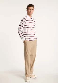 Montagut Long-sleeved striped cotton polo shirt - Pavell