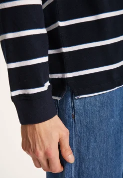 Montagut Long-sleeved striped cotton polo shirt - Pavell