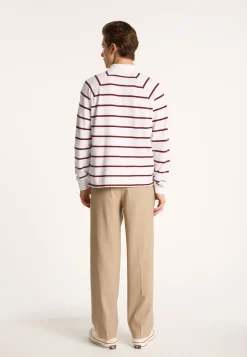Montagut Long-sleeved striped cotton polo shirt - Pavell