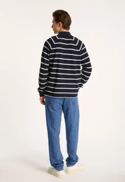 Montagut Long-sleeved striped cotton polo shirt - Pavell