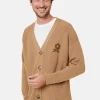 Montagut Loose buttoned cardigan with logo in merino wool - Frederic
