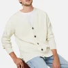 Montagut Loose buttoned cardigan with logo in merino wool - Frederic
