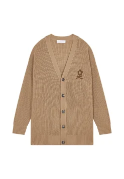 Montagut Loose buttoned cardigan with logo in merino wool - Frederic