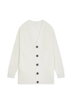 Montagut Loose buttoned cardigan with logo in merino wool - Frederic