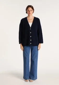 Montagut Loose cardigan in cotton velvet - MOUNIA