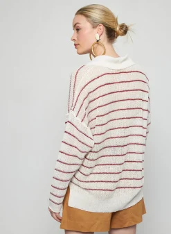 Montagut Loose linen polo neck sweater - Tiara