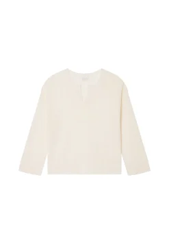 Montagut Loose linen sweater with openwork sleeves - Molene