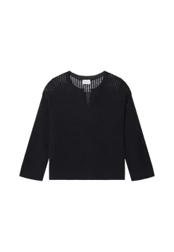 Montagut Loose linen sweater with openwork sleeves - Molene