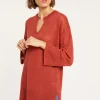 Montagut Loose linen V-neck tunic - Marielle
