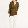 Montagut Loose linen V-neck tunic - Marielle