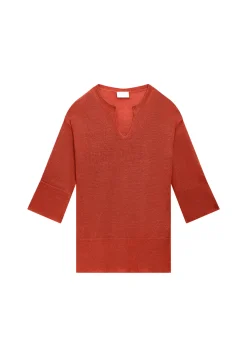 Montagut Loose linen V-neck tunic - Marielle