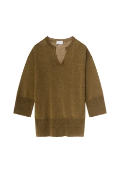 Montagut Loose linen V-neck tunic - Marielle