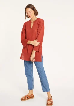 Montagut Loose linen V-neck tunic - Marielle