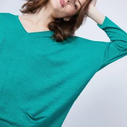 Montagut Loose long-sleeved V-neck T-shirt - MALOU