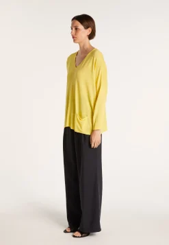 Montagut Loose long-sleeved V-neck T-shirt - MALOU