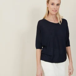 Montagut Loose round-neck slub linen T-shirt - Mairena