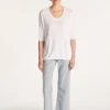 Montagut Loose round-neck slub linen T-shirt - Mairena