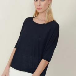 Montagut Loose round-neck slub linen T-shirt - Mairena