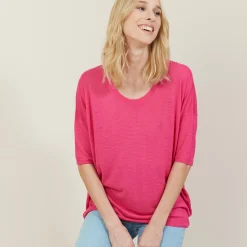 Montagut Loose round-neck slub linen T-shirt - Mairena