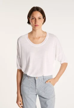 Montagut Loose round-neck slub linen T-shirt - Mairena