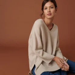 Montagut Loose sweater with slits in a cashmere blend - Darius