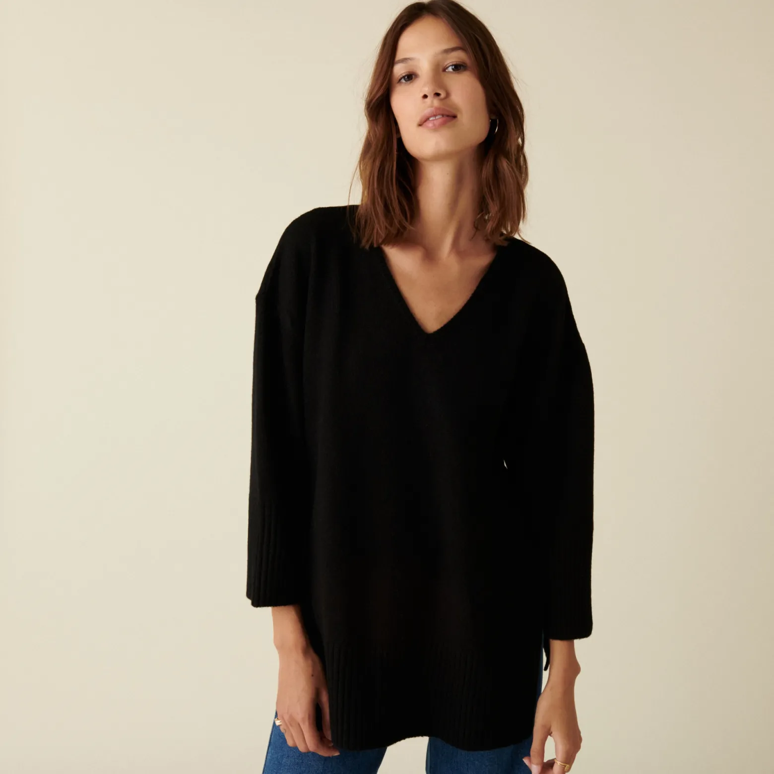 Montagut Loose sweater with slits in a cashmere blend - Darius