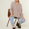 Montagut Loose sweater with V-neck slits in cashmere - Alienor