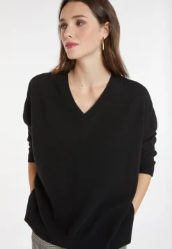Montagut Loose sweater with V-neck slits in cashmere - Alienor