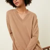 Montagut Loose sweater with V-neck slits in cashmere - Alienor