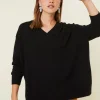 Montagut Loose sweater with V-neck slits in cashmere - Alienor