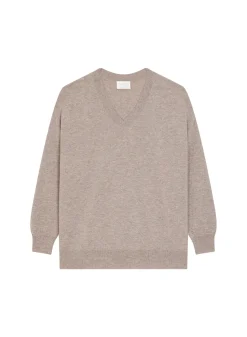 Montagut Loose sweater with V-neck slits in cashmere - Alienor