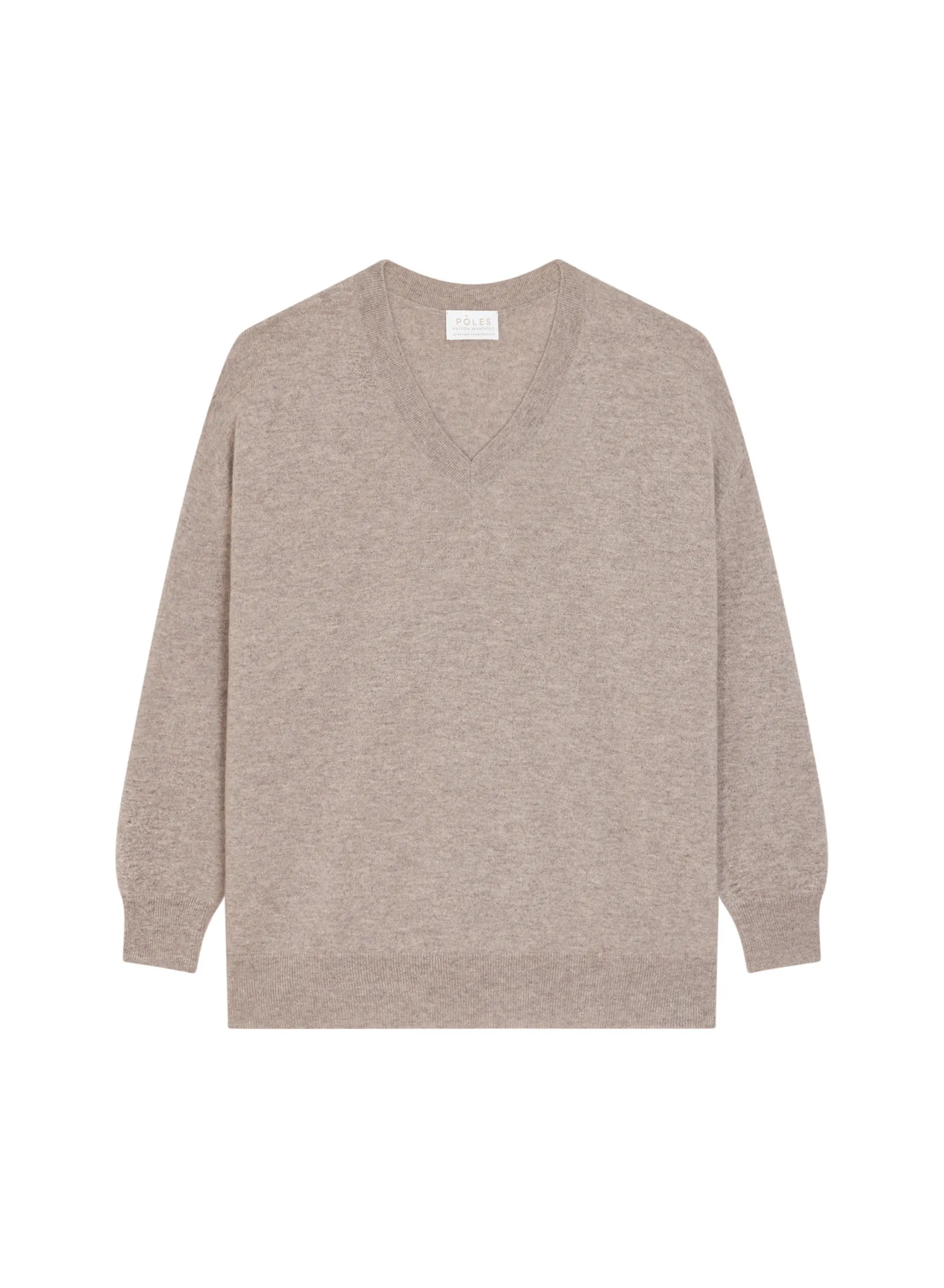 Montagut Loose sweater with V-neck slits in cashmere - Alienor