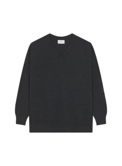 Montagut Loose sweater with V-neck slits in cashmere - Alienor