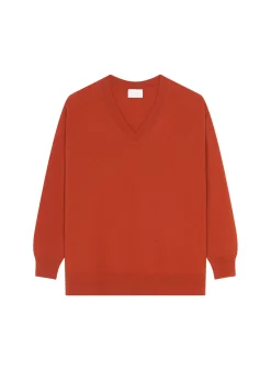 Montagut Loose sweater with V-neck slits in cashmere - Alienor