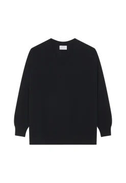 Montagut Loose sweater with V-neck slits in cashmere - Alienor