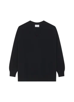 Montagut Loose sweater with V-neck slits in cashmere - Alienor