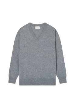 Montagut Loose sweater with V-neck slits in cashmere - Alienor