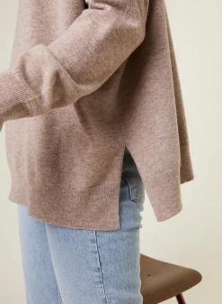 Montagut Loose sweater with V-neck slits in cashmere - Alienor