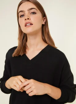 Montagut Loose sweater with V-neck slits in cashmere - Alienor