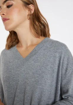 Montagut Loose sweater with V-neck slits in cashmere - Alienor