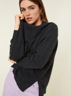 Montagut Loose sweater with V-neck slits in cashmere - Alienor