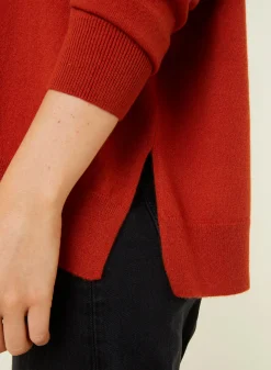 Montagut Loose sweater with V-neck slits in cashmere - Alienor