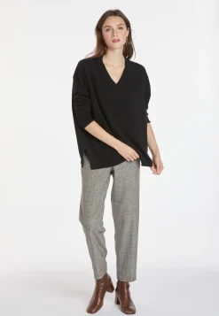Montagut Loose sweater with V-neck slits in cashmere - Alienor