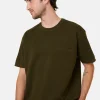 Montagut Loose t-shirt with pocket in merino wool - Florentin
