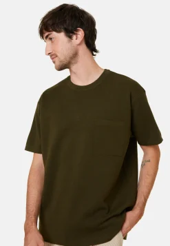 Montagut Loose t-shirt with pocket in merino wool - Florentin
