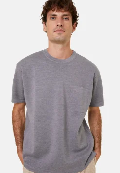 Montagut Loose t-shirt with pocket in merino wool - Florentin
