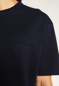 Montagut Loose t-shirt with pocket in merino wool - Florentin