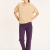 Montagut Loose V-neck brushed cotton T-shirt - Maden
