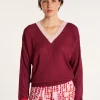 Montagut Loose V-neck sweater front and back - Naelie